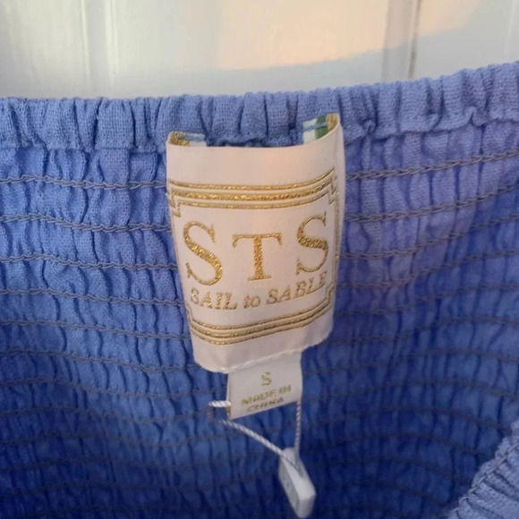 Sail to Sable Smocked Flutter Sleeve Dress with Ric Rac Trim NWT Size Small - Picture 2 of 8